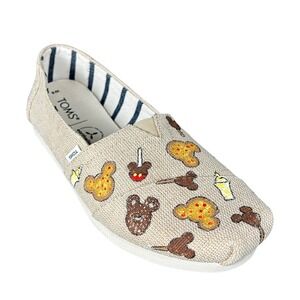 TOMS X Disney‎ Mickey Frozen Treats Slip On Shoes Beige Womens 6